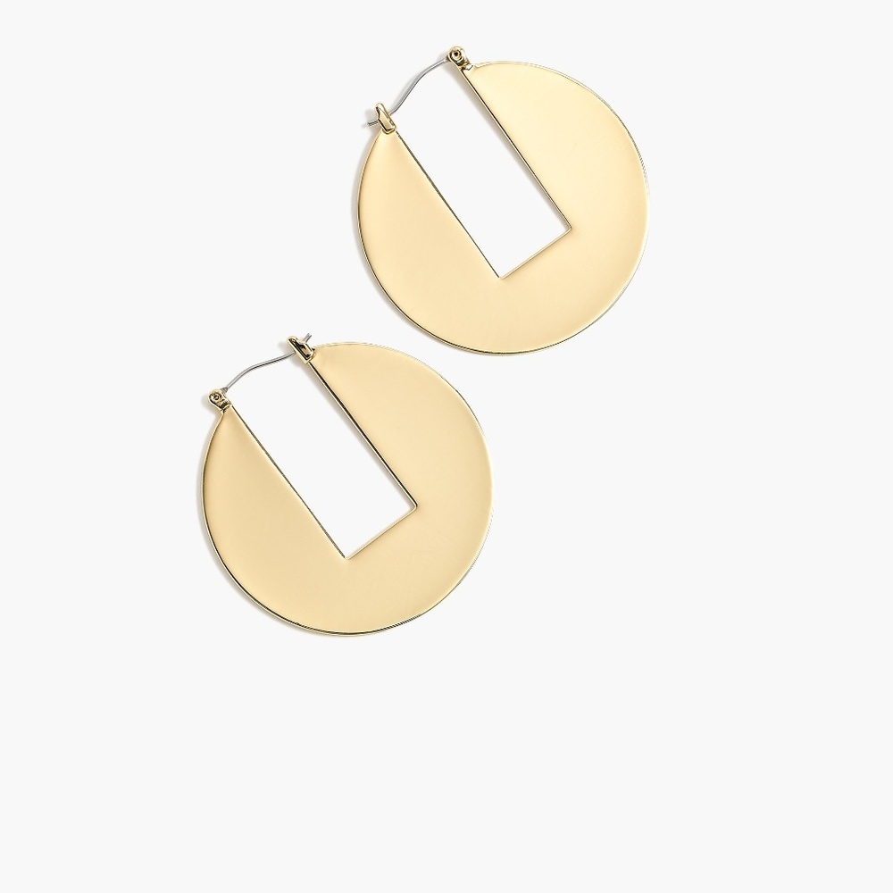 NWT J. Crew‎ Cut Out Disc Hoop Earrings